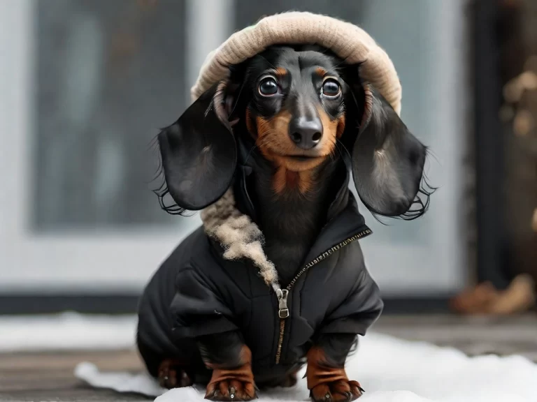 Leonardo_Diffusion_XL_black_dachshund_with_a_winter_coat_0