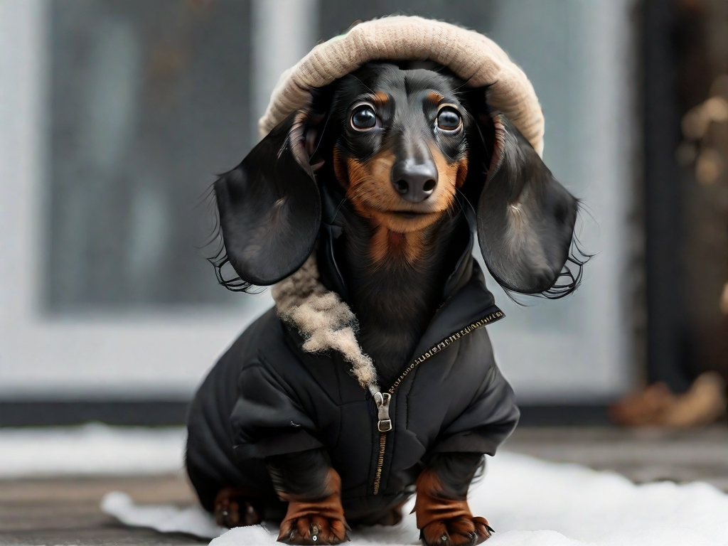 Leonardo_Diffusion_XL_black_dachshund_with_a_winter_coat_0
